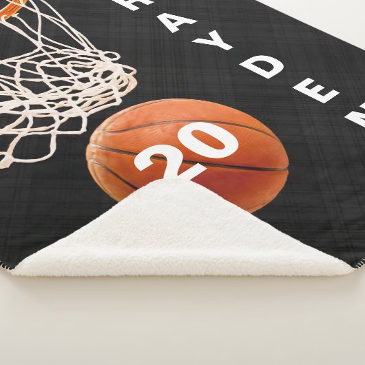 Aangepaste naam en nummer Basketball Sherpa Blanke Deken (3/4)