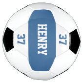 Aangepaste naam en nummer Cool Blue op maat Voetbal (Gedraaid)