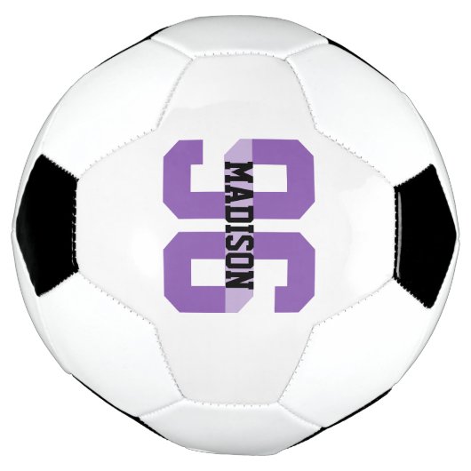 Aangepaste naam en nummer Cool Modern Paars Voetbal (Gedraaid)