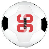 Aangepaste naam en nummer Cool Modern Red Voetbal (Gedraaid)