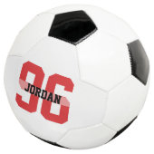 Aangepaste naam en nummer Cool Modern Red Voetbal (Drie kwart)