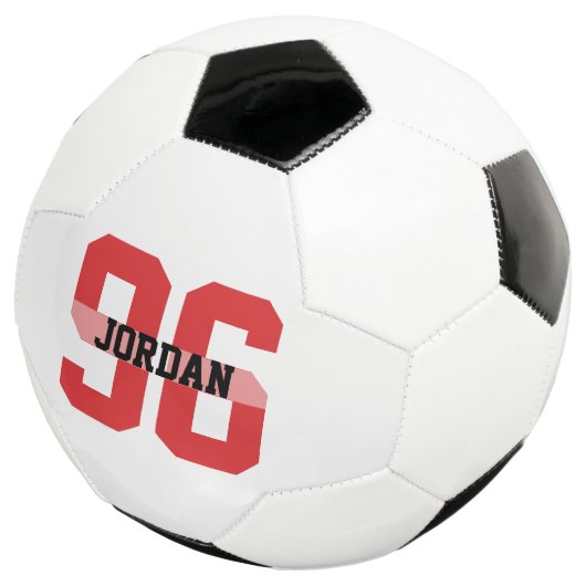 Aangepaste naam en nummer Cool Modern Red Voetbal (Drie kwart)