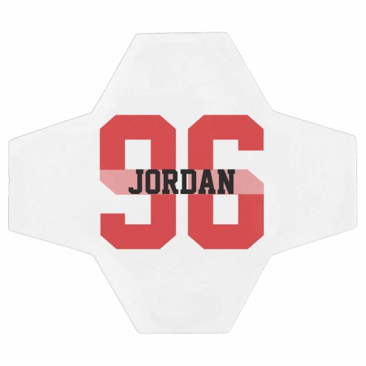 Aangepaste naam en nummer Cool Modern Red Voetbal (Enkel)