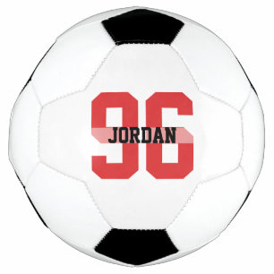 Aangepaste naam en nummer Cool Modern Red Voetbal