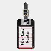 Aangepaste naam en nummer diskettestation, dubbelz bagagelabel (Voorkant verticaal)