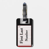Aangepaste naam en nummer diskettestation, dubbelz bagagelabel (Achterkant verticaal)
