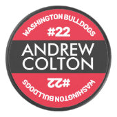 Aangepaste naam en nummer Hockey Puck (Voorkant)