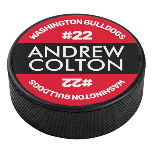 Aangepaste naam en nummer Hockey Puck (3/4)