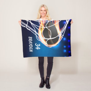 Aangepaste naam en nummer hoofddoekje fleece deken