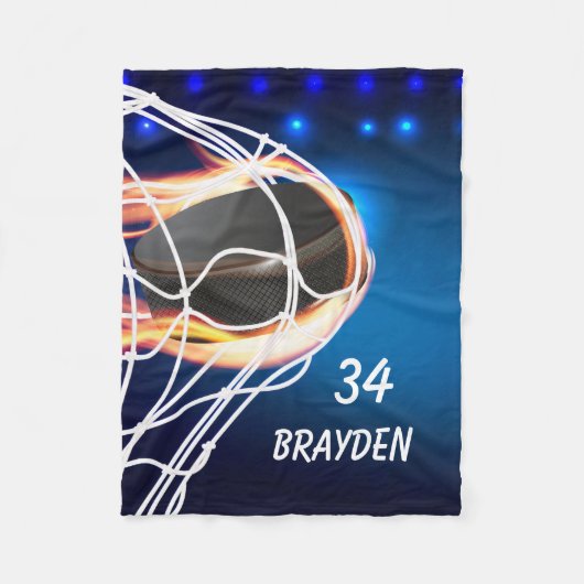 Aangepaste naam en nummer hoofddoekje fleece deken (Voorkant)