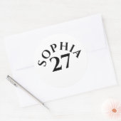 Aangepaste naam en nummer ronde sticker (Envelop)