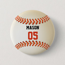Aangepaste naam en nummer Sjabloon Baseball Sports Ronde Button 5,7 Cm