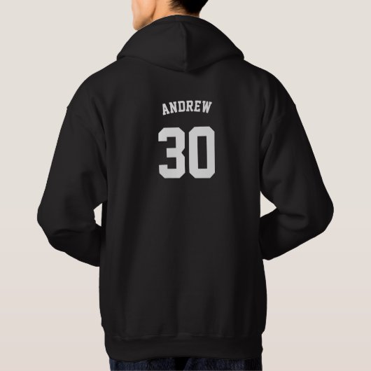 Aangepaste naam en nummer van het Football Voetbal Hoodie (Achterkant)