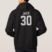 Aangepaste naam en nummer van het Football Voetbal Hoodie (Achterkant)