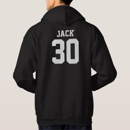Aangepaste naam en nummer van het Football Voetbal Hoodie (Achterkant)