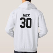 Aangepaste naam en nummer van het Football Voetbal Hoodie (Achterkant)