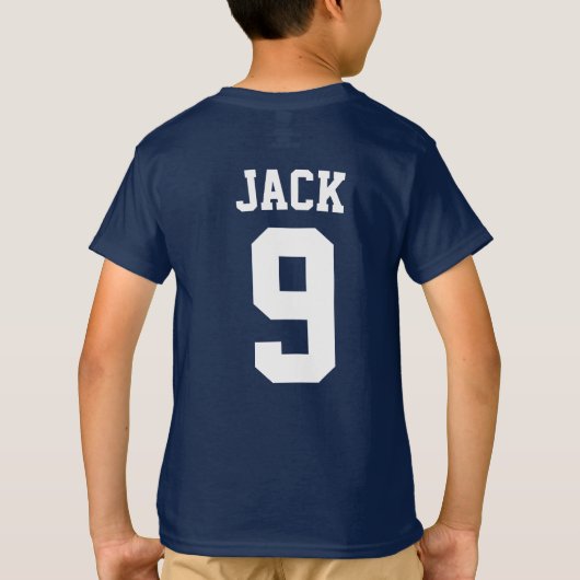 Aangepaste naam en nummer van het Football Voetbal T-shirt (Achterkant)