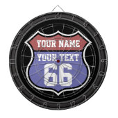 Aangepaste naam en nummer van het wegteken dartbord (Voorkant)