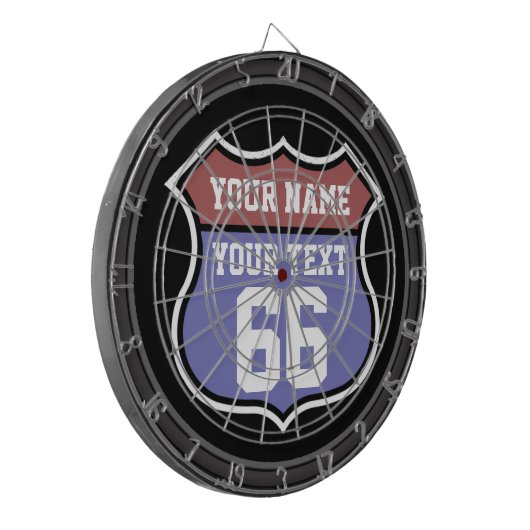 Aangepaste naam en nummer van het wegteken dartbord (Voorkant Links)