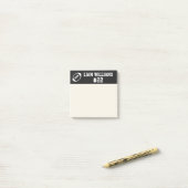 Aangepaste naam en nummer van voetballer Zwart tre Post-it® Notes (Op bureau)