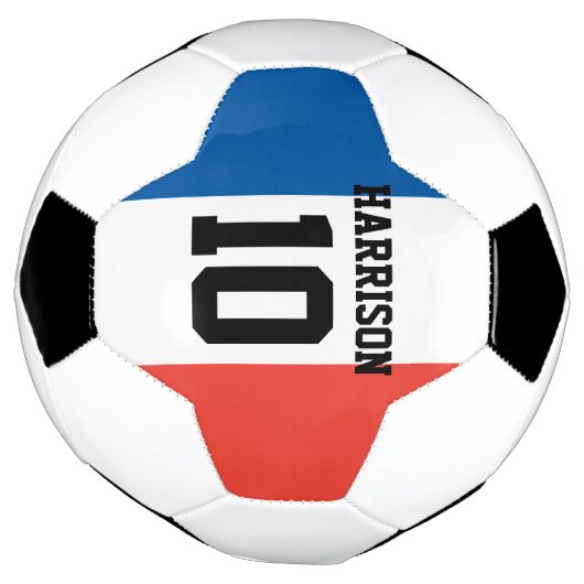 Aangepaste naam en nummer vlag van Frankrijk Voetbal (Gedraaid)