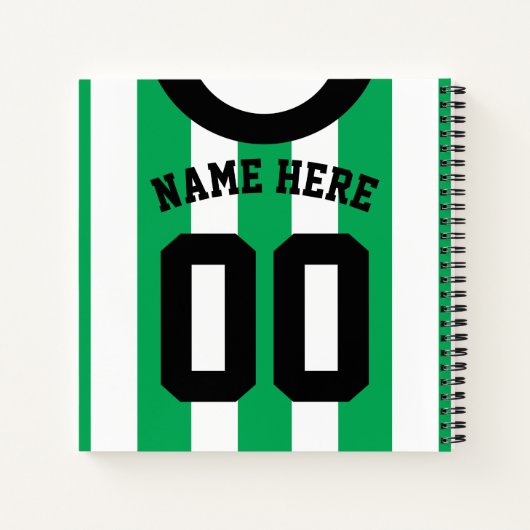 Aangepaste naam en nummer Voetbal Rugby Jersey Notitieboek (Achterkant)