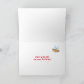 Aangepaste naam en ouderdag met ruimteschip feestdagen kaart (Binnen)