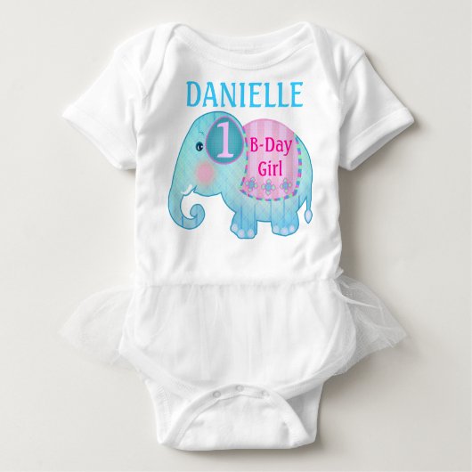 Aangepaste naam en ouderdom Elephant T-Shirt (Voorkant)