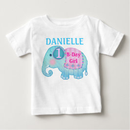 Aangepaste naam en ouderdom Elephant T-Shirt