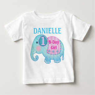 Aangepaste naam en ouderdom Elephant T-Shirt