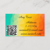 Aangepaste naam en QR-code professioneel Visitekaartje (Achterkant)