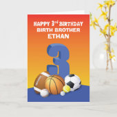 Aangepaste naam en Relatie Boy 3de Birthday Sports Kaart (Gele Bloem)