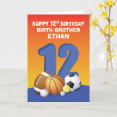 Aangepaste naam en Relatie Jongen 12e Verjaardag S Kaart (Gele Bloem)