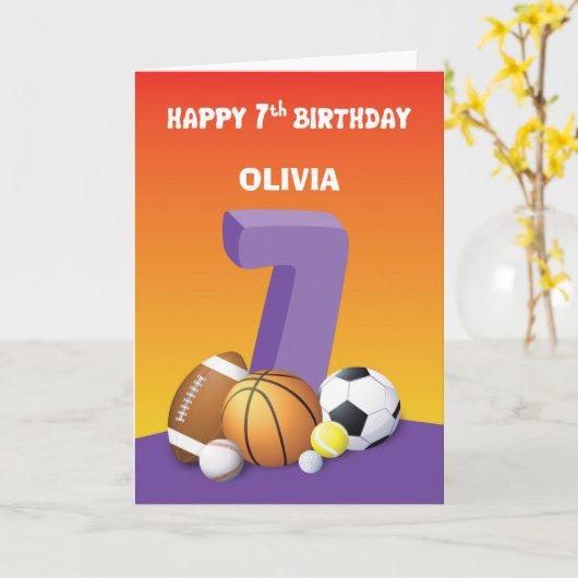 Aangepaste naam en Relatie Meisje 7e Verjaardag Sp Kaart (Gele Bloem)