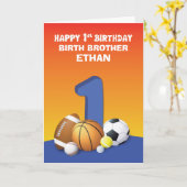 Aangepaste naam en relatiekeuter 1st Birthday Spor Kaart (Gele Bloem)