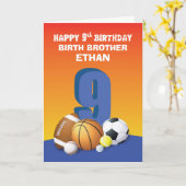 Aangepaste naam en relatiekeuter 9e verjaardag Spo Kaart (Gele Bloem)