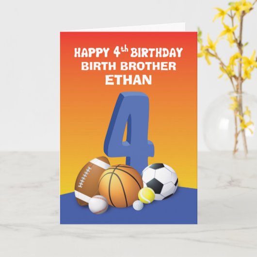 Aangepaste naam en relatievraagjongen 4e geboorted kaart (Gele Bloem)