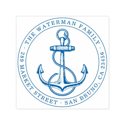  Aangepaste naam en retouradres anchor Zelfinktende Stempel (Design)
