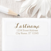 Aangepaste naam en retouradres Whimsy Gold Etiket (Insitu)