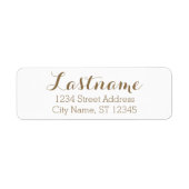 Aangepaste naam en retouradres Whimsy Gold Etiket (Voorkant)