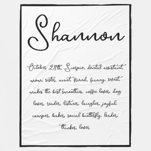 Aangepaste naam en speciale kenmerken Sentimental Fleece Deken (Voorkant)