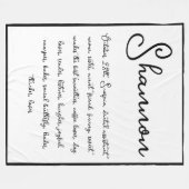 Aangepaste naam en speciale kenmerken Sentimental Fleece Deken (Voorkant (Horizontaal))