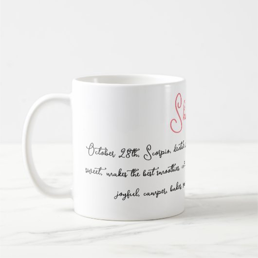 Aangepaste naam en speciale kenmerken Sentimental  Koffiemok (Links)