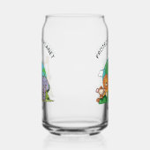 Aangepaste naam en tekst aarde met dieren blikvorm glas (Links)