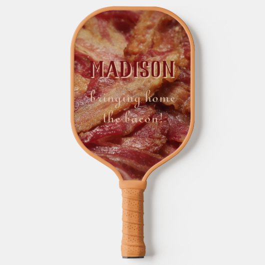 Aangepaste naam en tekst BACON Pickleball Paddle (Voorkant)