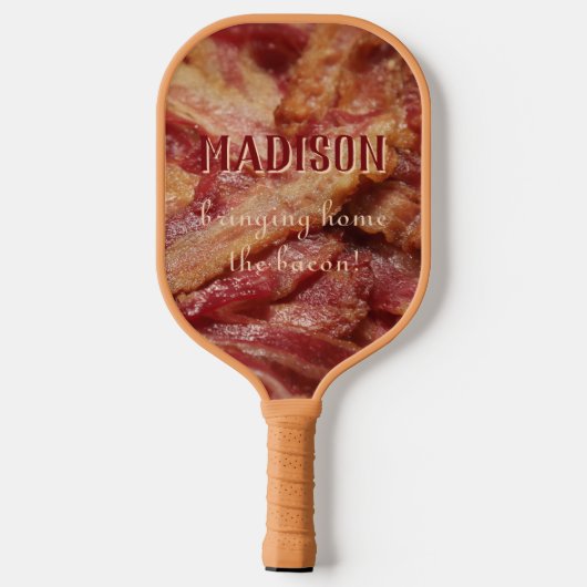 Aangepaste naam en tekst BACON Pickleball Paddle (Achterkant)