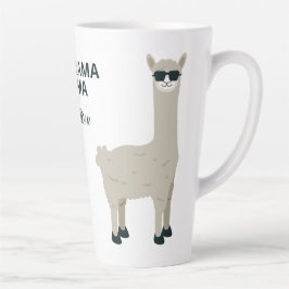 Aangepaste naam en tekst Cool Llama Latte mok