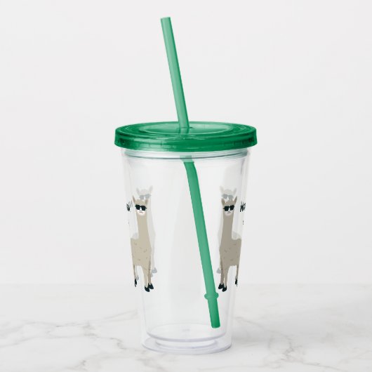 Aangepaste naam en tekst Cool Llama-tumblers Acryl Drinkbeker (Links)
