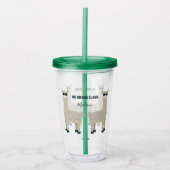 Aangepaste naam en tekst Cool Llama-tumblers Acryl Drinkbeker (Voorkant)