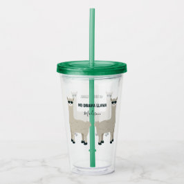 Aangepaste naam en tekst Cool Llama-tumblers Acryl Drinkbeker